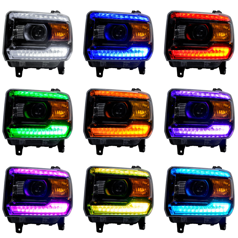 Oracle 14-15 GMC Sierra Headlight DRL Upgrade Kit - ColorSHIFT w/ 2.0 Controller