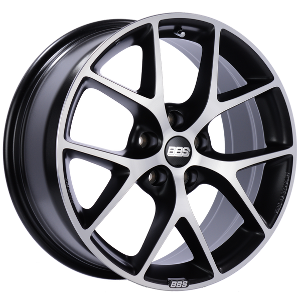 BBS SR 19x8.5 5x112 ET46 Satin Black Diamond Cut Face Wheel -82mm PFS/Clip Required