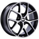BBS SR 17x7.5 5x112 ET35 Satin Black Diamond Cut Face Wheel -82mm PFS/Clip Required