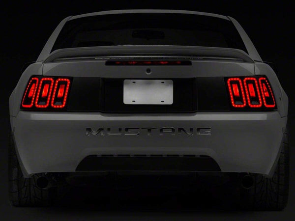 Raxiom 99-04 Ford Mustang Excluding 99-01 Cobra Icon LED Tail Lights- Black Housing (Smoked Lens)