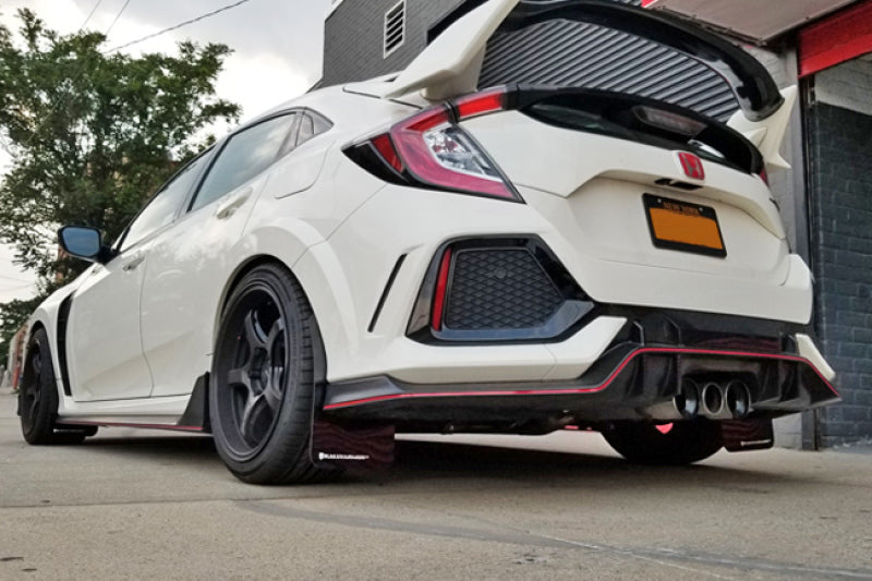 Rally Armor 17-21 Honda Civic Type R Black UR Mud Flap w/ White Logo