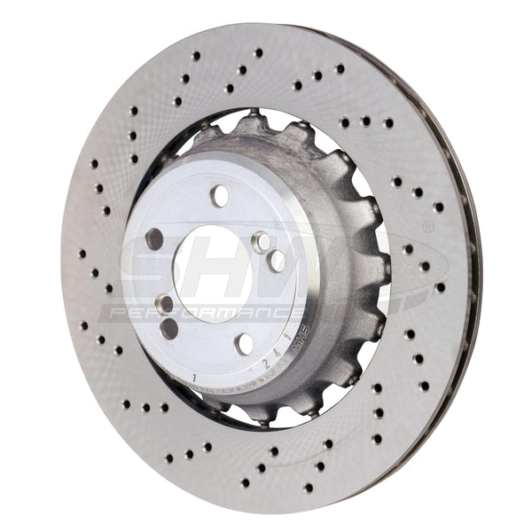 SHW 15-18 BMW X5 M 4.4L Left Rear Cross-Drilled Lightweight Brake Rotor