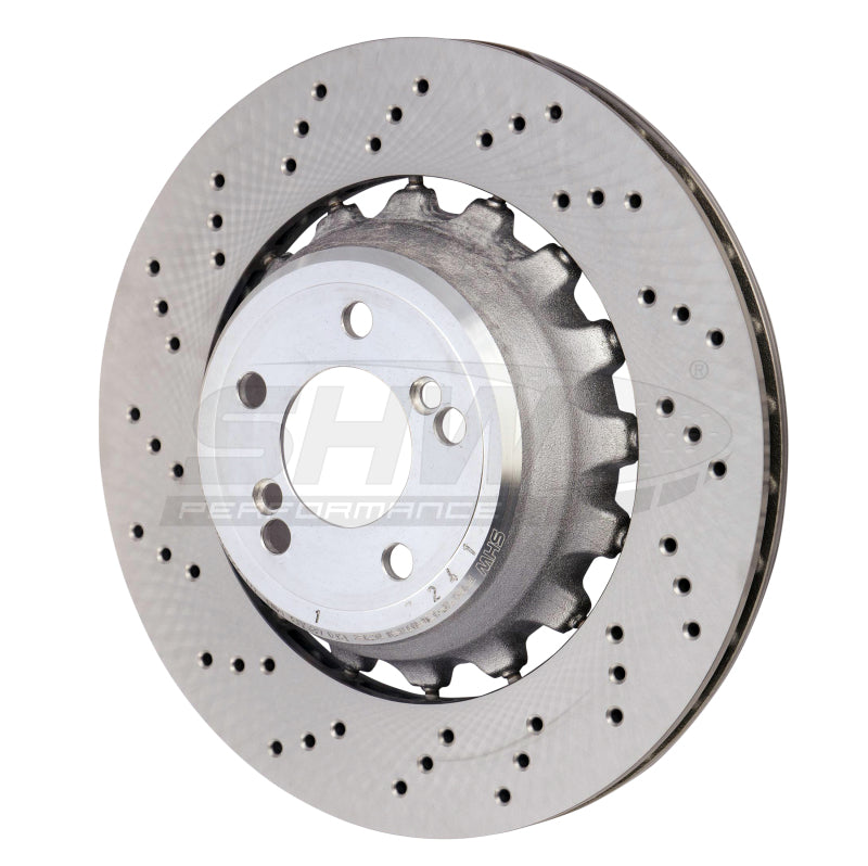 SHW 15-18 BMW X5 M 4.4L Left Rear Cross-Drilled Lightweight Brake Rotor