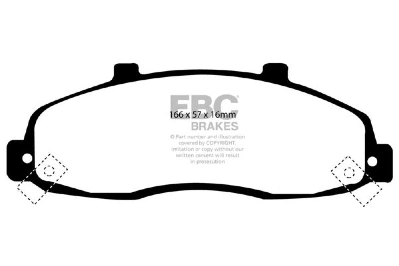 EBC 98-99 Ford F150 4.2 (2WD) (Rear Wheel ABS) Yellowstuff Front Brake Pads