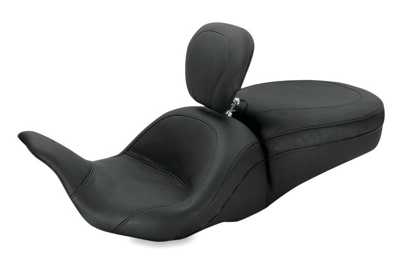 Mustang 08-21 Harley Electra Glide, Rd Glide, Rd King, Str Glide Lowdown 1PC Seat Dr Back - Black