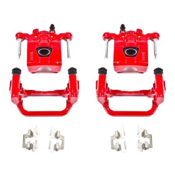 Power Stop 07-12 Nissan Altima Rear Red Calipers w/Brackets - Pair