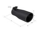 MBRP Universal Tip 2.5 O.D. Oval End 3.75 Inlet 10in length - Black Finish