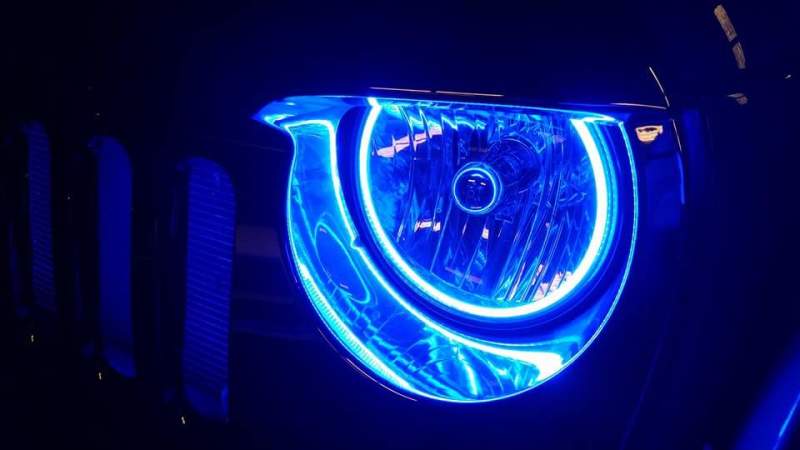 Oracle Jeep Wrangler JK 07-17 LED Waterproof Halo Kit - ColorSHIFT w/ Simple Controller