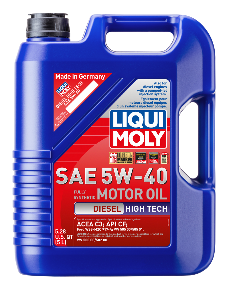 LIQUI MOLY 5L Diesel High Tech Motor Oil 5W40 - Case of 4