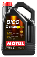 Motul 5L Synthetic Engine Oil 8100 X-CLEAN Gen 2 5W40 - Case of 4