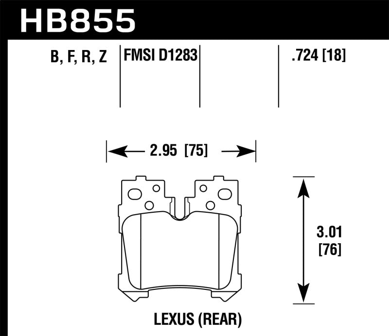 Hawk 07-17 Lexus LS460 / 08-16 Lexus LS600h HPS 5.0 Rear Brake Pads