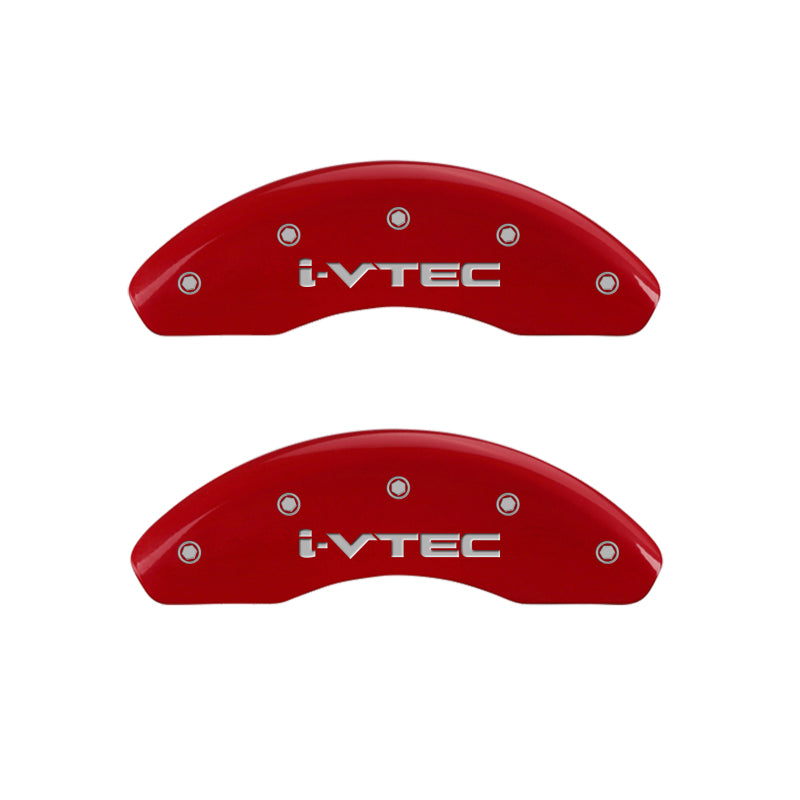MGP 4 Caliper Covers Engraved Front & Rear i-Vtec Red finish silver ch