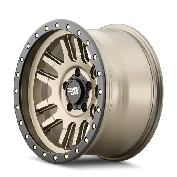 Dirty Life 9309 Canyon Pro 17x9/5x127 BP/-38mm Offset/71.5mm Hub Satin Gold Wheel - Beadlock