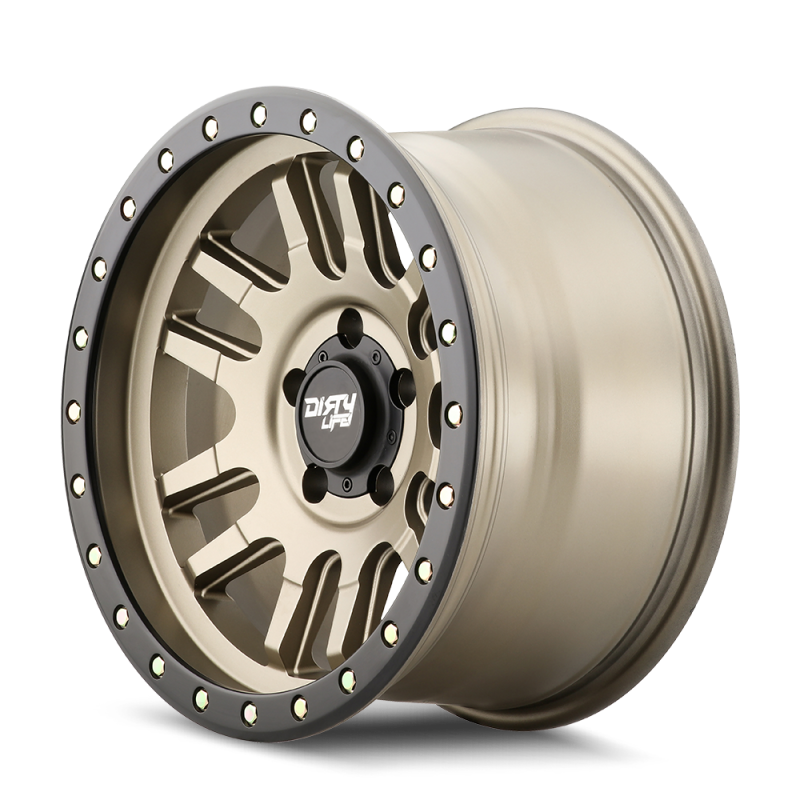 Dirty Life 9309 Canyon Pro 17x9/5x127 BP/-38mm Offset/71.5mm Hub Satin Gold Wheel - Beadlock