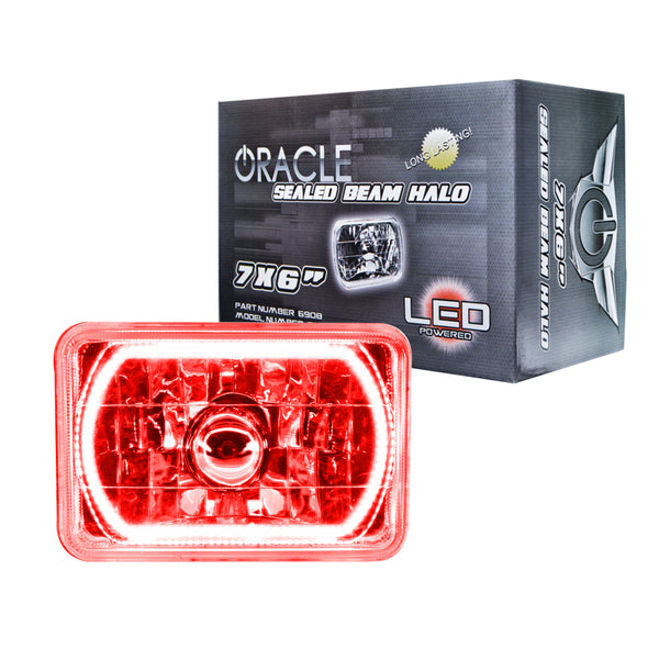 Oracle Pre-Installed Lights 7x6 IN. Sealed Beam - Red Halo