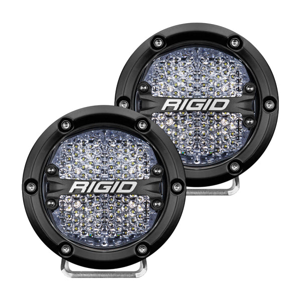 Rigid Industries 360-Series 4in LED Off-Road Diffpaired Beam - White Backlight (Pair)