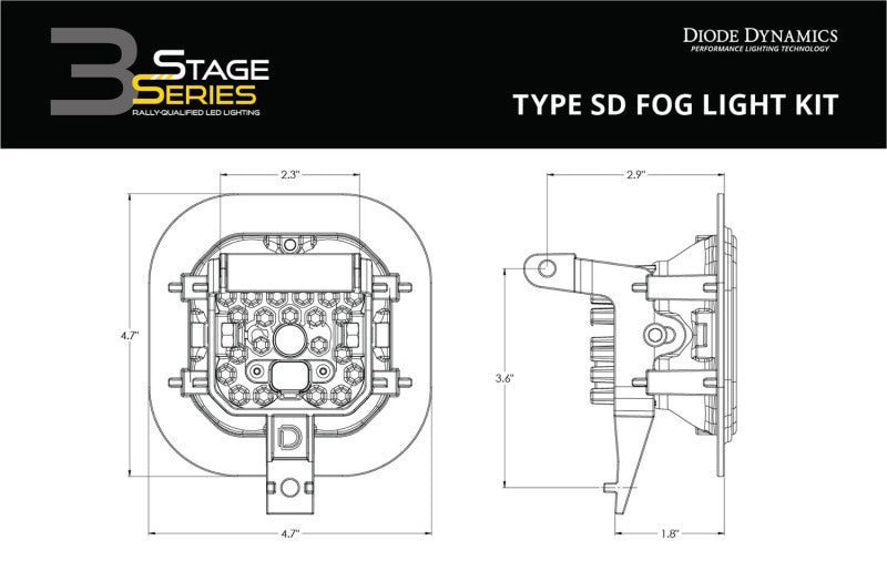 Diode Dynamics SS3 Max Type SD Kit ABL - Yellow SAE Fog