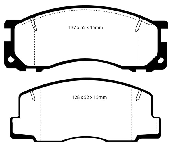 EBC 90-93 Toyota Previa Rear Drums Ultimax2 Front Brake Pads