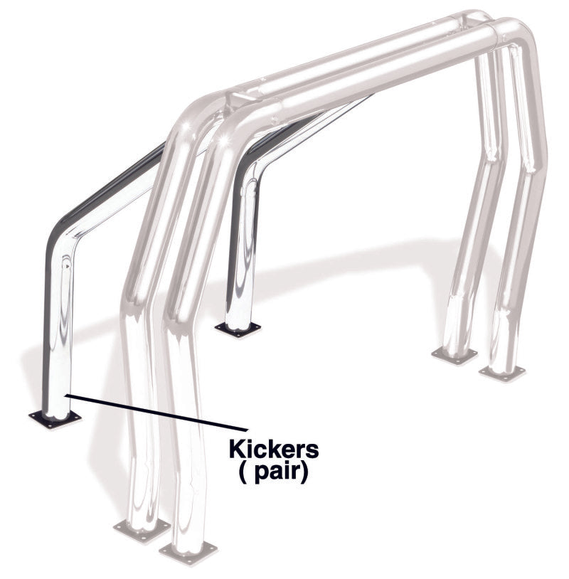 Go Rhino RHINO Bed Bar - Kickers - Chrome