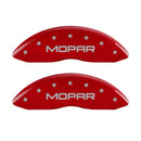 MGP 4 Caliper Covers Engraved Front & Rear MOPAR Red finish silver ch