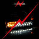 ANZO 2009-2018 Dodge Ram 1500 Projector Headlights Plank Style Halo w/Switchback Matte Black