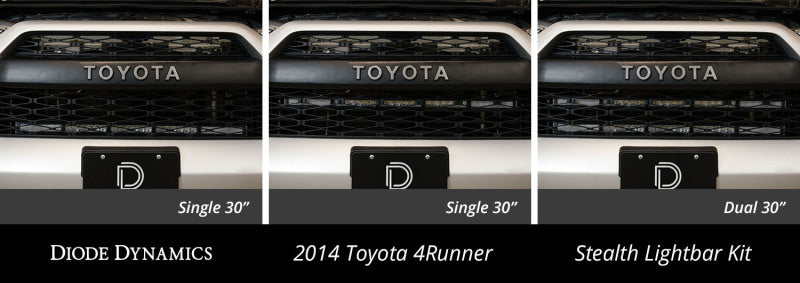 Diode Dynamics 14-19 Toyota 4Runner SS30 (Single) Stealth Lightbar Kit - White Driving