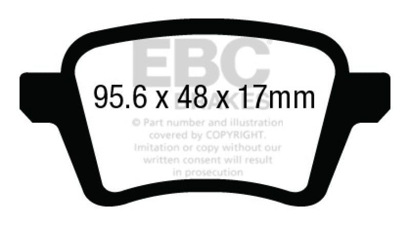 EBC 13+ Fiat 500L 1.4 Turbo Yellowstuff Rear Brake Pads