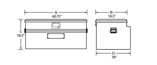 Tradesman Aluminum Flush Mount Truck Tool Box Full/Slim Line (60in.) - Black