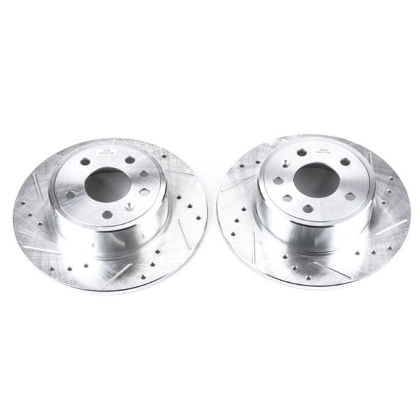 Power Stop 99-03 Saab 9-3 Rear Evolution Drilled & Slotted Rotors - Pair