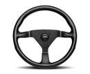 Momo Montecarlo Steering Wheel 320 mm - Black Leather/Red Stitch/Black Spokes