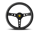 Momo Prototip Heritage Steering Wheel 350 mm - Black Leather/White Stitch/Black Spokes