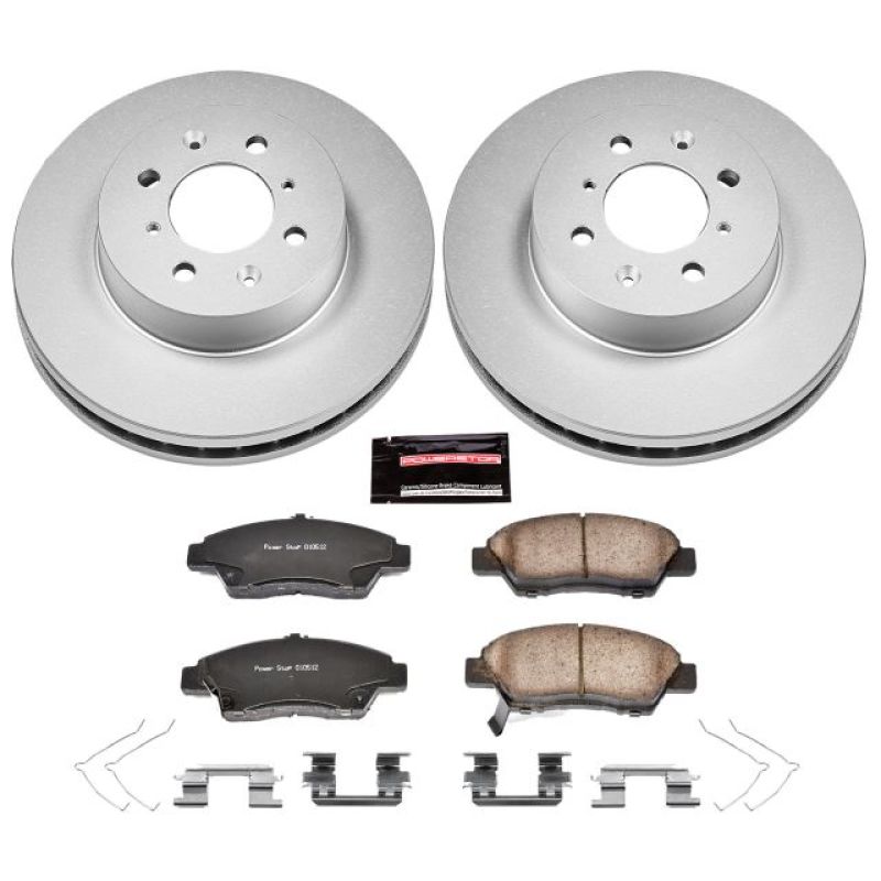 Power Stop 09-14 Honda Fit Front Z17 Evolution Geomet Coated Brake Kit