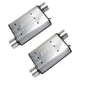 BBK 87-93 Mustang GT Cat Back Kit Varitune Mufflers - Aluminized turn downs