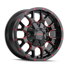 Mayhem 8015 Warrior 20x9 / 6x135 BP / 18mm Offset / 106mm Hub Black w/ Prism Red Wheel