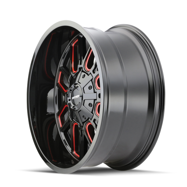 Mayhem 8107 Cogent 20x9 / 8x180 BP / 0mm Offset / 124.1mm Hub Black w/ Prism Red Wheel