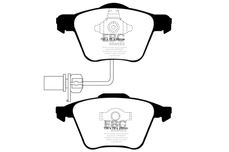 EBC 05-08 Audi A4 2.0 Turbo Yellowstuff Front Brake Pads