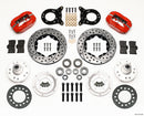 Wilwood Forged Dynalite Front Kit 11.00in Drill Red 1970-1973 Mustang Disc & Drum Spindle