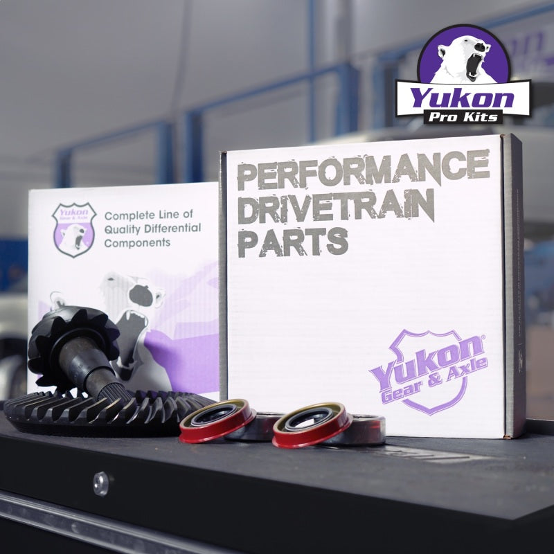 Yukon 9.75in Ford 3.55 Rear Ring & Pinion Install Kit 2.99in OD Axle Bearings and Seals
