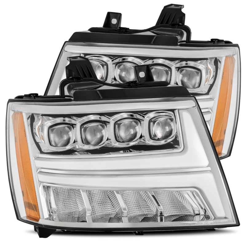 AlphaRex 07-13 Chevy Avalanche?NOVA LED Proj Headlights Plank Style Design Chrome w/Activ Light/DRL