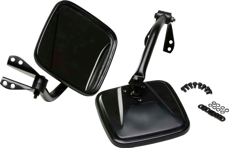 Kentrol 55-86 Jeep CJ Mirror Kit Pair- Powdercoat Black