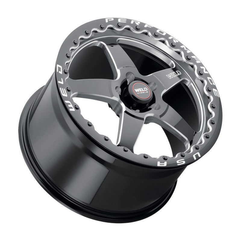 Weld 17x10 Ventura Beadlock 5x127 ET38 BS7.00 Gloss BLK MIL DIA 71.5