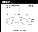 Hawk 06-10 Chevy Corvette (Improved Pad Design) Front Ceramic Sreet Brake Pads