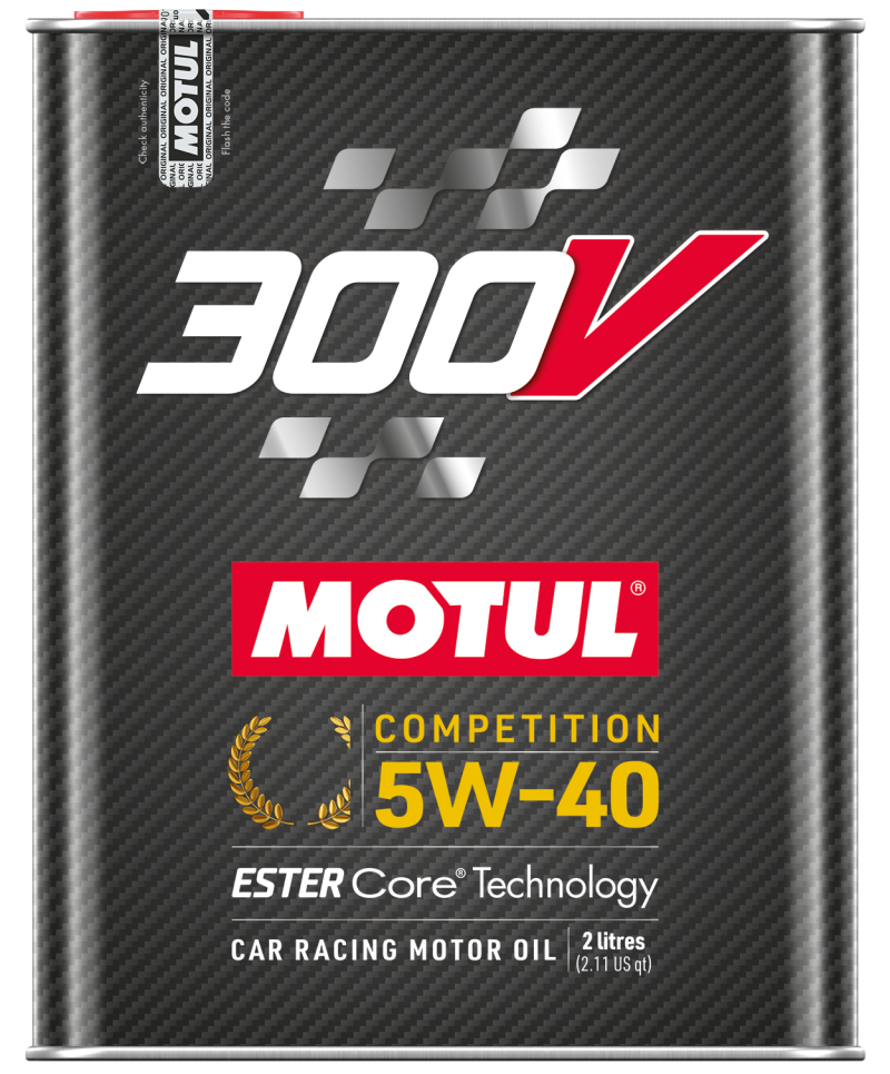 Motul 2L Synthetic-ester Racing Oil 300V COMPETITION 5W40 10x2L - Case of 10