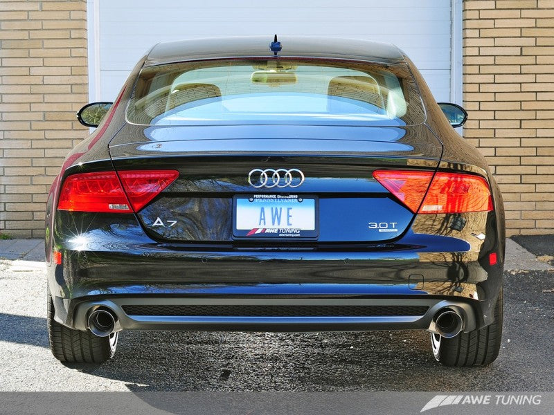 AWE Tuning Audi C7 A7 3.0T Touring Edition Exhaust - Dual Outlet Chrome Silver Tips