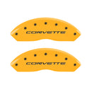 MGP 4 Caliper Covers Engraved Front & Rear C5/Corvette Yellow finish black ch