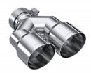 MBRP 3in ID / Dual 4in OD Out Staggered L 9.37in / R 9.87in Single Wall T304 SS Univ Exhaust Tip