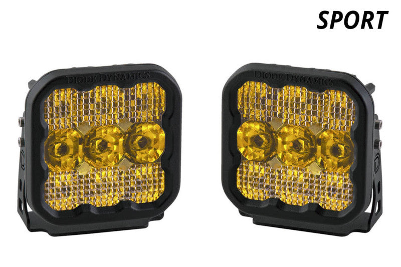 Diode Dynamics SS5 LED Pod Sport - Yellow Spot (Pair)