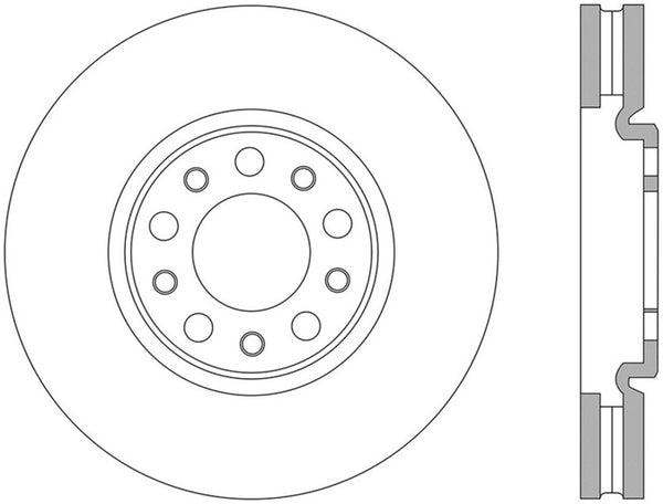 StopTech 13+ Dodge Dart Performance Slotted & Drilled Front Left Rotor