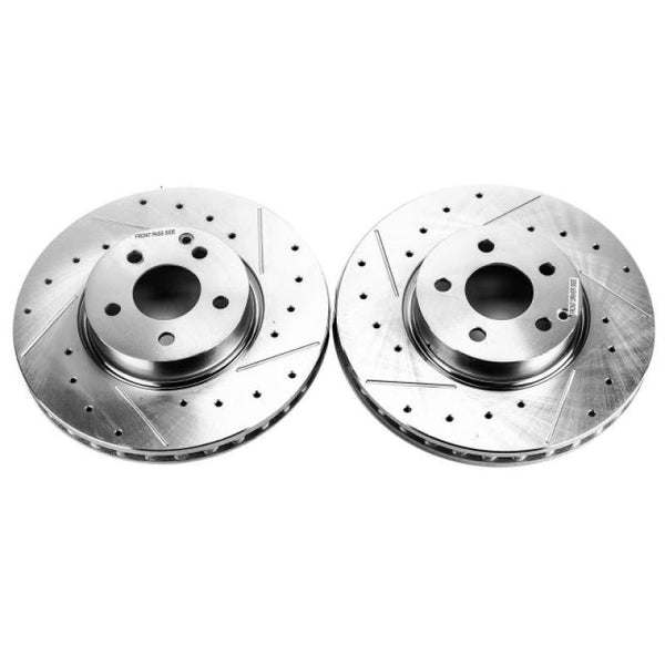 Power Stop 17-19 Audi A4 Front Evolution Drilled & Slotted Rotors - Pair