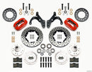 Wilwood Forged Dynalite Front Kit 11.00in Drill-Red 65-68 Chevy Impala -Drum Spindle